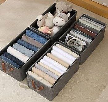 Clothes Storage Box Handles Folding Baskets ,Toys Sweater Blanket_W633 Storage Basket