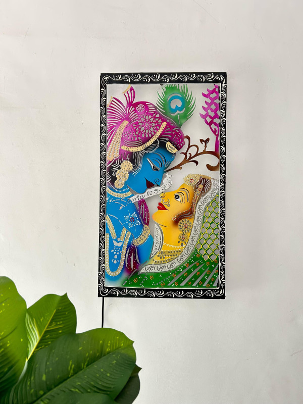 NEW RADHA KRISHNA REC. MINI FRAME LED WALL DECOR
