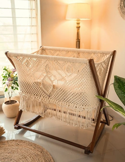 Handcrafted Wooden Baby Paalna Cradle