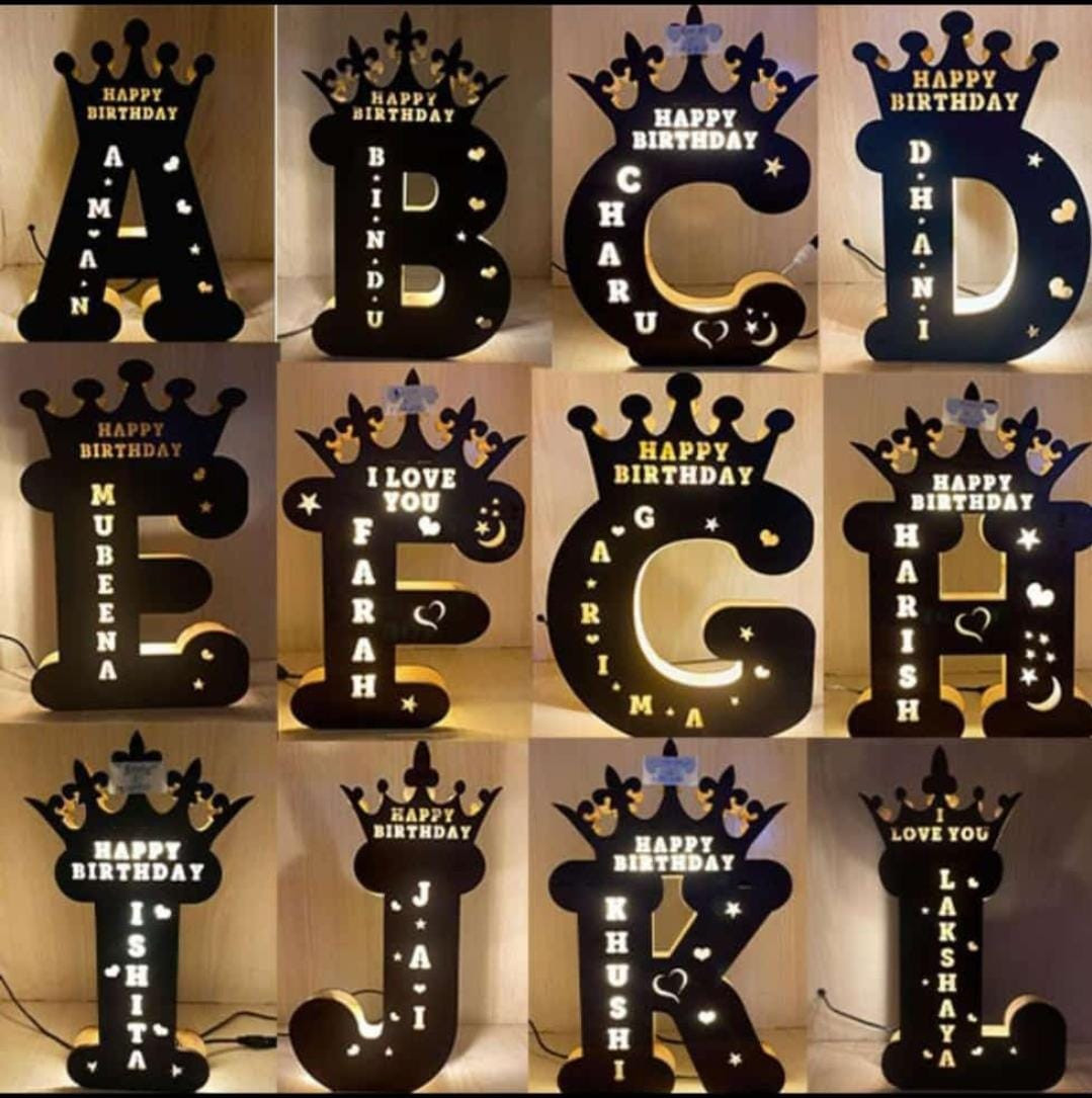 Fab2Classy A to Z Alphabet Wooden Lamp