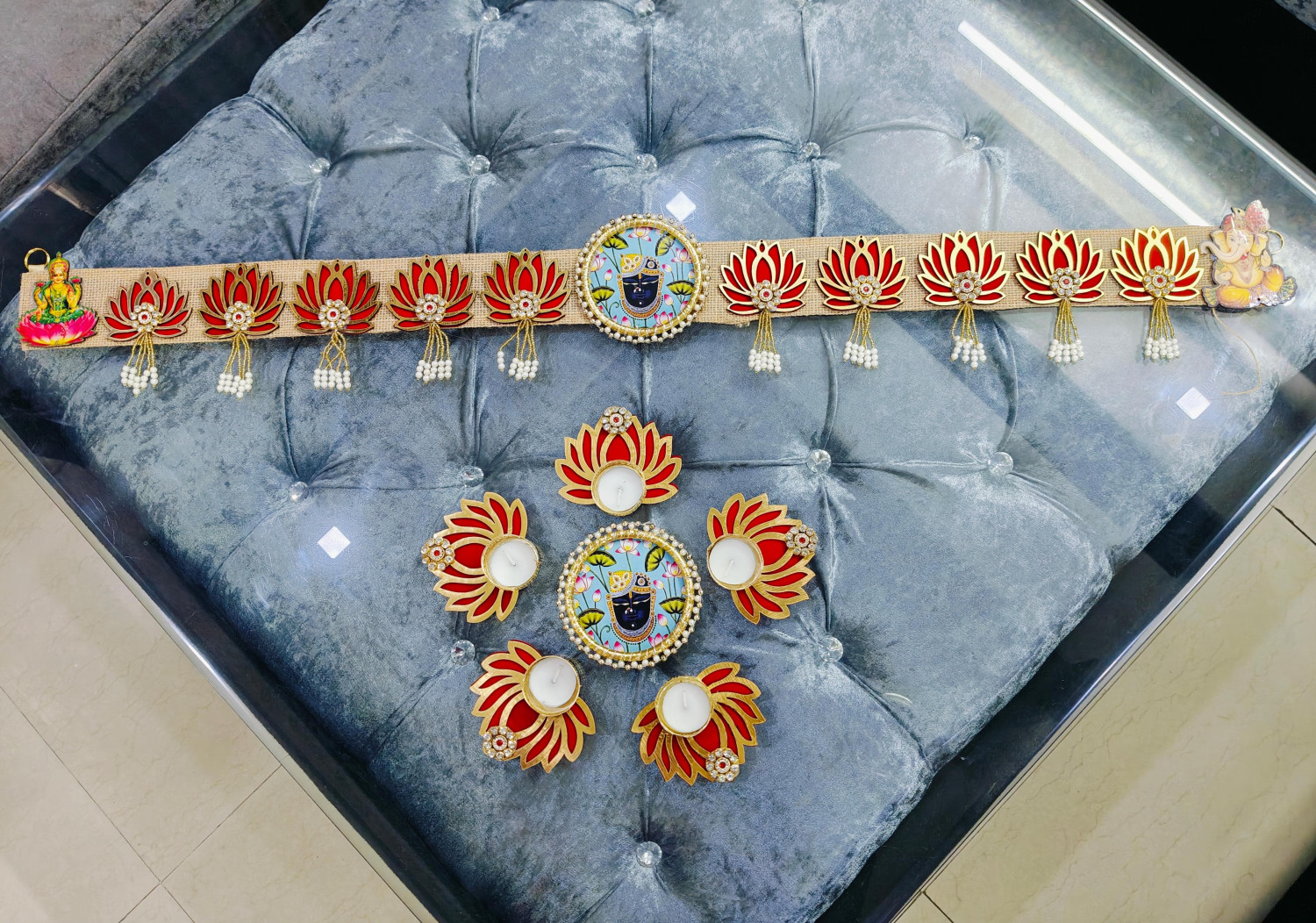 Tea Ligth, Paper Gajra, Lotus, Latkan Garland